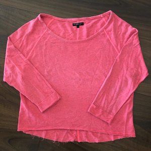 Beyond Yoga Long Sleeve Crop Crewneck Pink Pullover - Size S